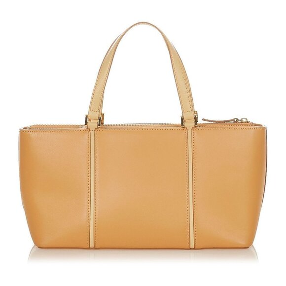 Burberry Tan Leather Nova Check Interior Shoulder Bag Tote - Picture 3 of 7